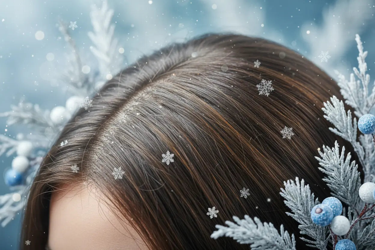 winter theme of scalp with hair rejuvenation growth