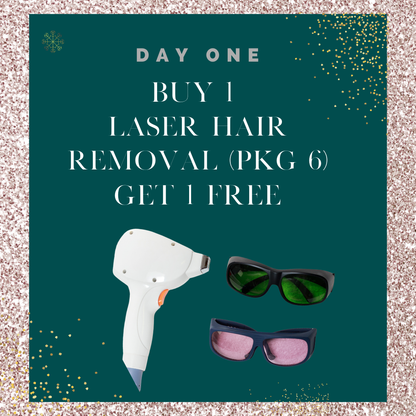 Buy 1 Laser Hair Removal pkg of 6 Get 1 pkg Free